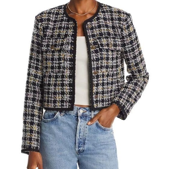Structured Hook Closure Plaid Lined Jacket - Picture 5 of 5